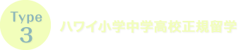 Type3　ハワイ小学中学高校正規留学